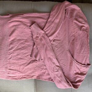 Dusty Rose Pink V-Neck Knit Sweater